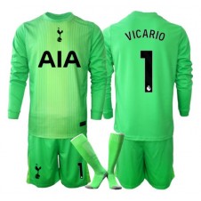 Tottenham Hotspur Guglielmo Vicario #1 Keeper Hjemmedraktsett Barn 2025-26 Langermet (+ korte bukser)